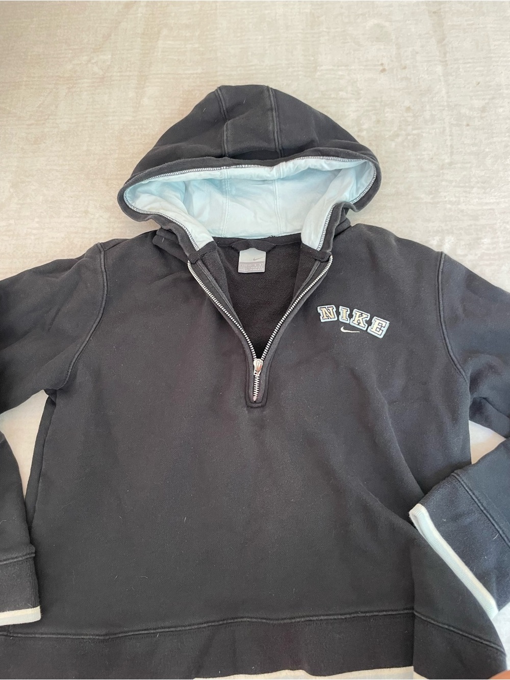 Nike Black Half-Zip Pullover with Light Blue Lining